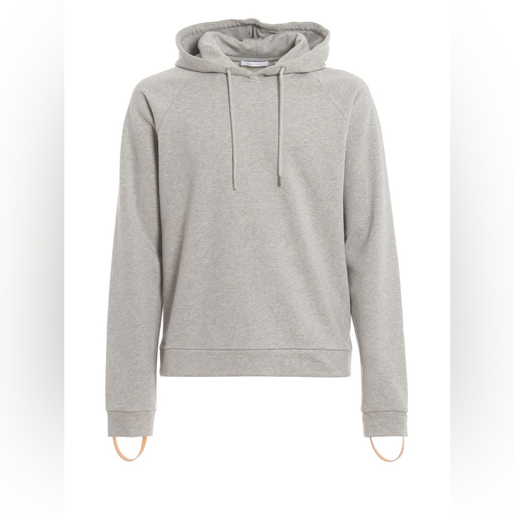 Helmut Lang Hoodie with rubber cuff straps in grey